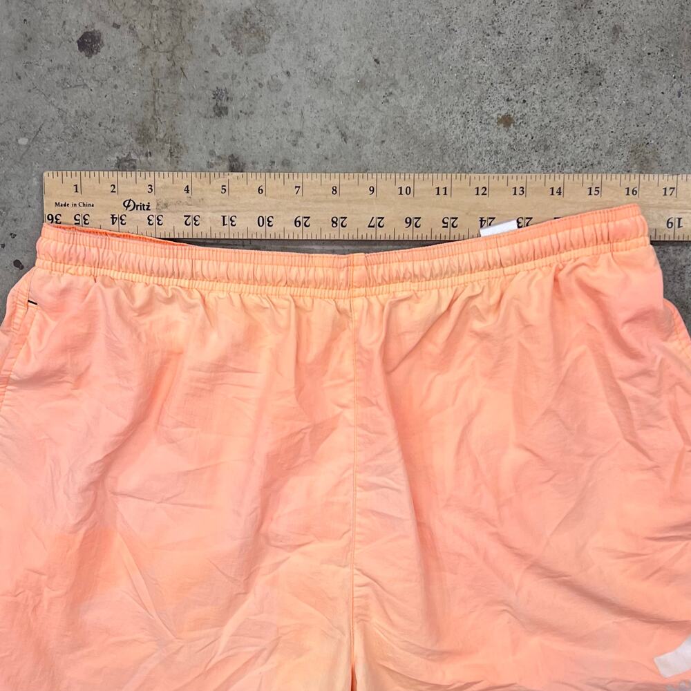 Vintage 90s Surf Style Swim Trunks XL Peach Orange Nylon Shorts Beach Surfer - Picture 13 of 16
